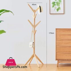 Solid Wood Hanger Floor Standing Coat Racks 8 Hooks Home Furniture Storage Clothes Hanging Wooden Hanger Bedroom Drying Rack