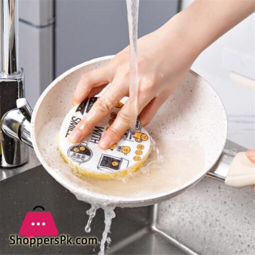 Thick Sponge Creative Smiley Face Decontamination Dish Washing Cloth Cleaner Sponge Home Kitchen Cleaning Tools Set 4pcs