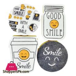 Thick Sponge Creative Smiley Face Decontamination Dish Washing Cloth Cleaner Sponge Home Kitchen Cleaning Tools Set 4Pcs