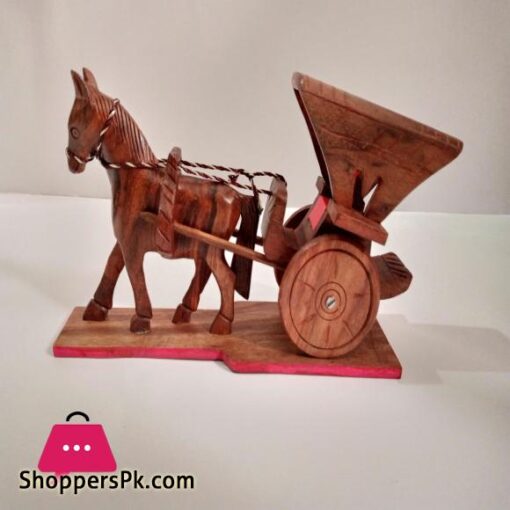 Traditional Tanga Buggi Wooden Horse Carriage Home Dcor Wooden Horse