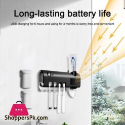 Uv Toothbrush Holder Sanitizer Solar Usb Powered Wall Mount Toothbrush Holder Toothpaste Dispenser For Bathroombathroom Shelves