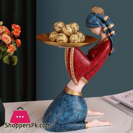Victoria Girl Doll Storage Tray Plate Decoration Home Decoration Desktop Resin Art Sculpture Statue