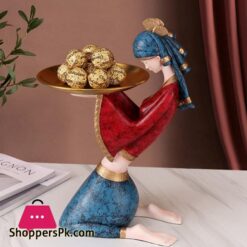 Victoria Girl Doll Storage Tray Plate Decoration Home Decoration Desktop Resin Art Sculpture Statue