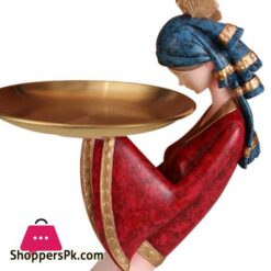 Victoria Girl Doll Storage Tray Plate Decoration Home Decoration Desktop Resin Art Sculpture Statue