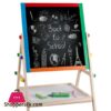 2 In 1 Wooden Kids Learning Art Easel Magnetic Stationery Double Sided Drawing Board Kit