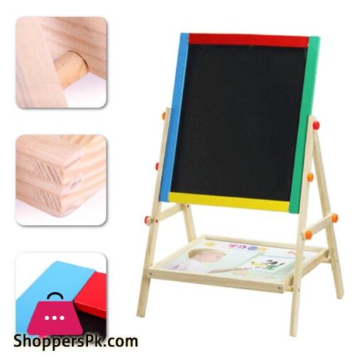 2 in 1 Wooden Kids Learning Art Easel Magnetic Stationery Double Sided Drawing Board Kit
