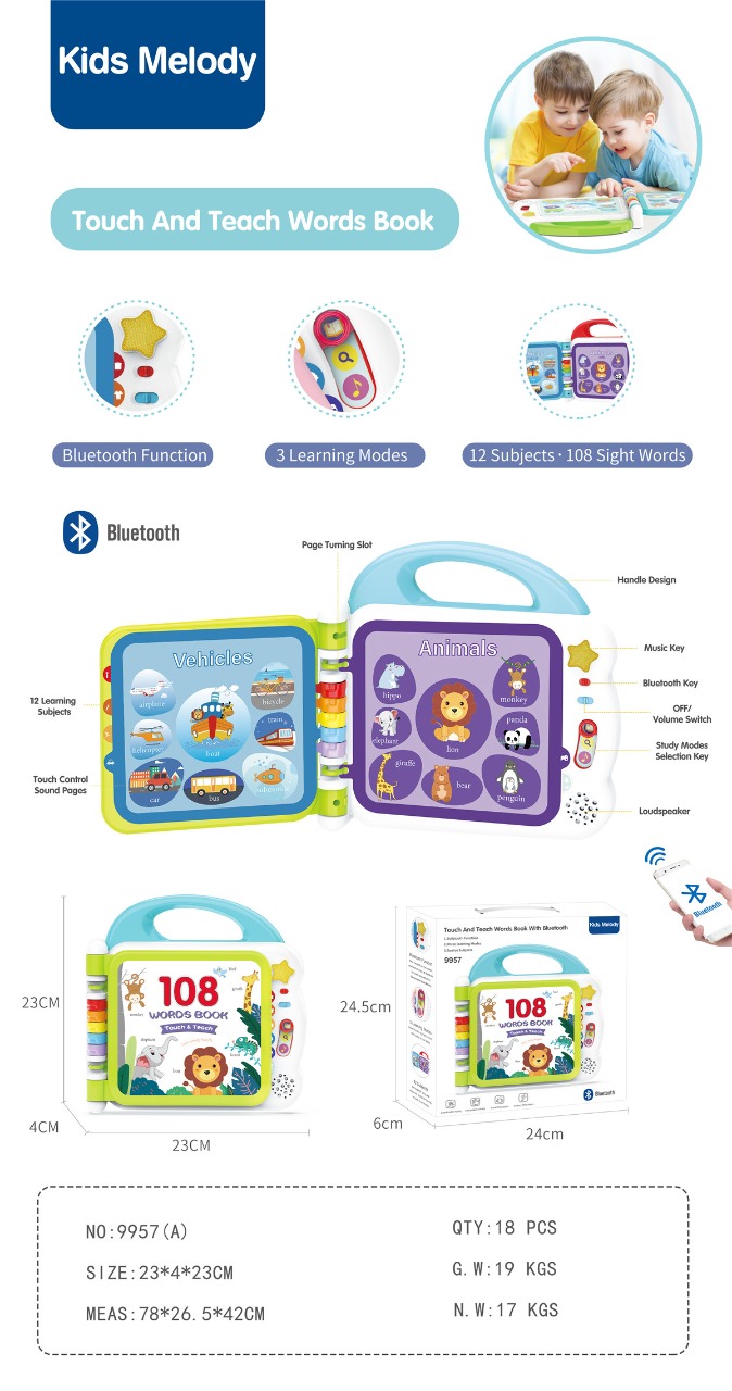 Touch And Learn 108 Words Book With Bluetooth Kids Learning Books Music Sound