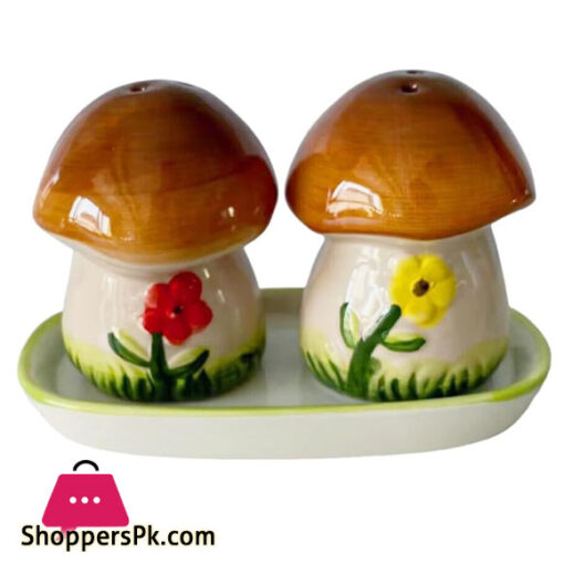 Ceramic Salt and Pepper Shakers 2 Pcs Set Onion / Mushroom Design