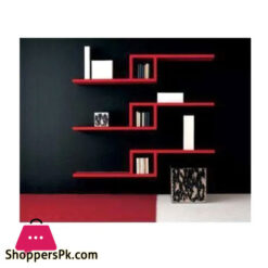 Red Wooden Living Room Wall Showcases