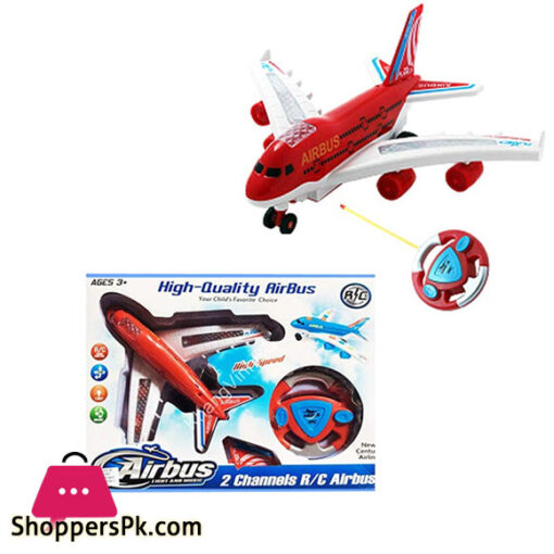 High Speed RC Aeroplane 2 Channel Remote Control Airbus with Light & Music