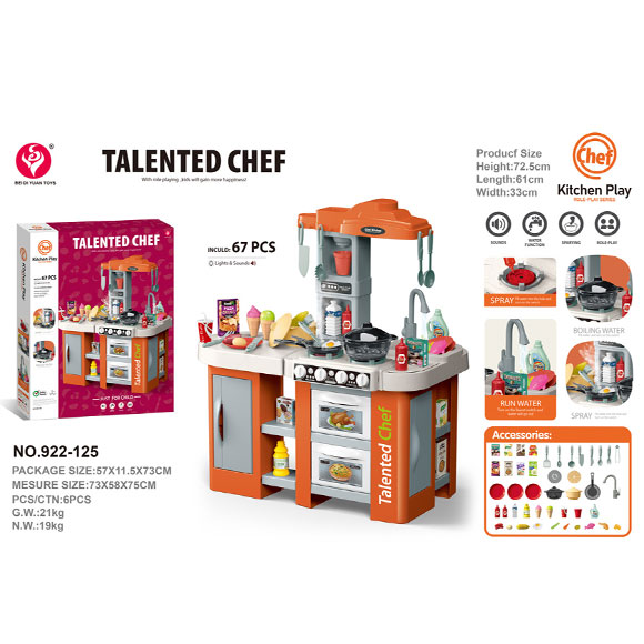 Toy Set Kids Diy - Cooking Toys Spray Water With Light Sound - Chef Role Pretend Play Game