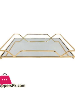 Orchid Gold Crown Miror Tray - Large