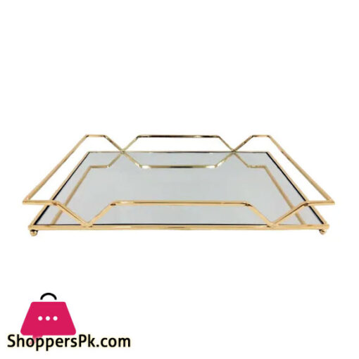 Orchid Gold Crown Miror Tray - Large