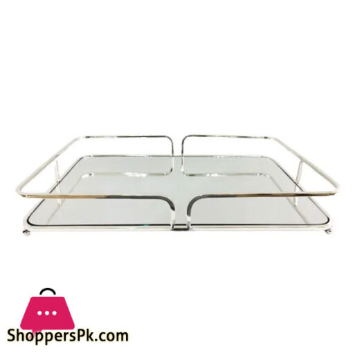 Orchid Silver Decor Miror Tray (Large)