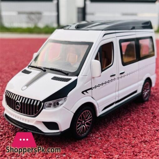 124 Benzs Sprinter MPV Alloy Car Model Diecast Metal Toy Bus Car Model Sound and Light High Simulation Collection Kids Toy Gift