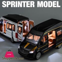 124 Benzs Sprinter Mpv Alloy Car Model Diecast Metal Toy Bus Car Model Sound And Light High Simulation Collection Kids Toy Gift