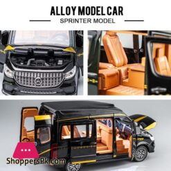124 Benzs Sprinter Mpv Alloy Car Model Diecast Metal Toy Bus Car Model Sound And Light High Simulation Collection Kids Toy Gift