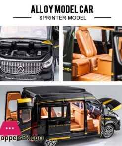124 Benzs Sprinter Mpv Alloy Car Model Diecast Metal Toy Bus Car Model Sound And Light High Simulation Collection Kids Toy Gift
