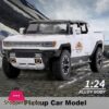 1:24 Hummer EV Truck Alloy Car Model New Energy Off-road Vehicle Toys Simulation With Sound And Light Two Styles