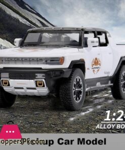 1:24 Hummer EV Truck Alloy Car Model New Energy Off-road Vehicle Toys Simulation With Sound And Light Two Styles
