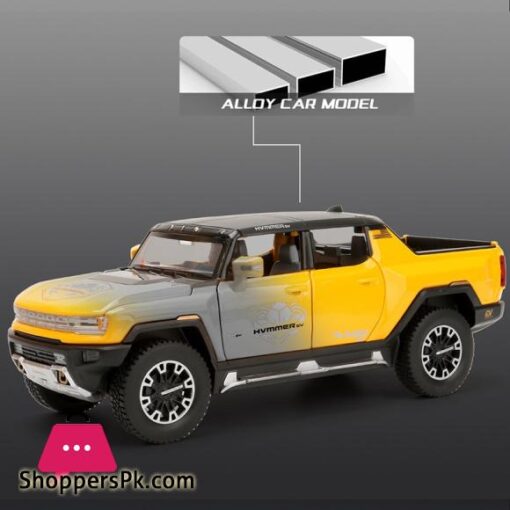 1:24 Hummer EV Truck Alloy Car Model New Energy Off-road Vehicle Toys Simulation With Sound And Light Two Styles