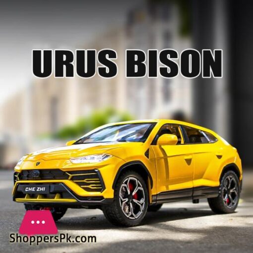 124 Lambos URUS Bison SUV Coupe Alloy Car Model Sound and Light Simulation Car Decoration Collection Child Toy Gift