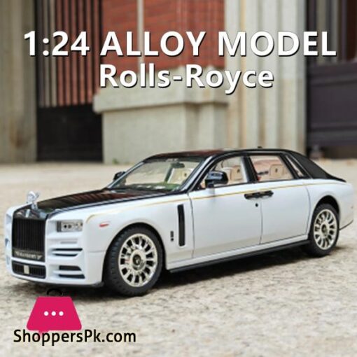 1:24 Sound and Light Pull Back Alloy Car Model Car Set Children's Toys Rolls-Royce Phantom Ornaments Collection
