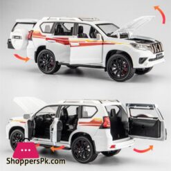 1:24 Toyota Prado Suv Alloy Car Model Diecast Metal Toy Off-Road Vehicles Car Model Simulation Sound Light Collection