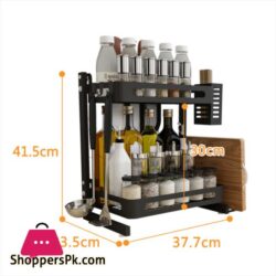2 Tier Stainless Steel Kitchen Spice Rack Countertop Standing Organizer ...