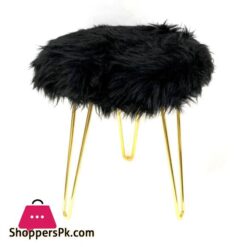 Metal Stool Fur Black