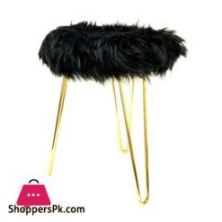 Metal Stool Fur Black