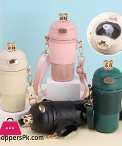 400ml Portable Water Bottle Stainless Steel Bottle Insulation Straw Tumbler Cup Gift garrafa termica copo termico