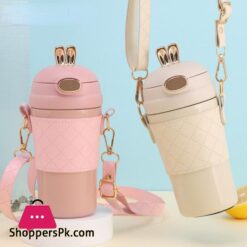 400Ml Portable Water Bottle Stainless Steel Bottle Insulation Straw Tumbler Cup Gift Garrafa Termica Copo Termico