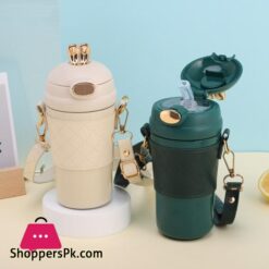 400Ml Portable Water Bottle Stainless Steel Bottle Insulation Straw Tumbler Cup Gift Garrafa Termica Copo Termico