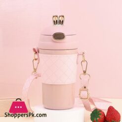 400Ml Portable Water Bottle Stainless Steel Bottle Insulation Straw Tumbler Cup Gift Garrafa Termica Copo Termico