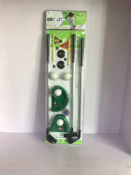 Golf Pro Set Toy For Kids Toddlers Meatl Golf Clubs Flags Practice Balls Sports Indoor Game-Without Mat