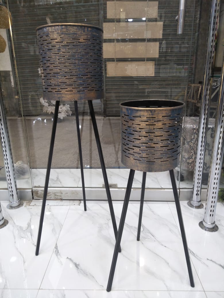 Metal Plant Pot Stand Set Of 2- Home Decor