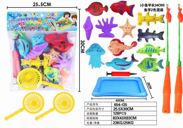 Children'S Fishing Toys Set Double Magnetic Fishing Rod Parent-Child Interactive Puzzle Outdoor Fishing Water