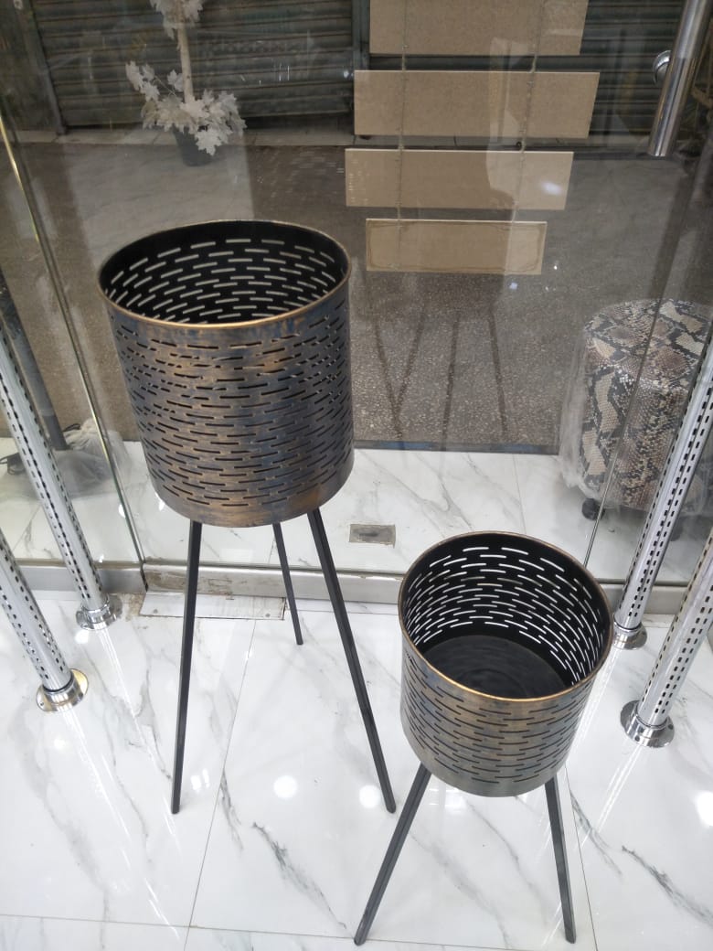 Metal Plant Pot Stand Set Of 2- Home Decor