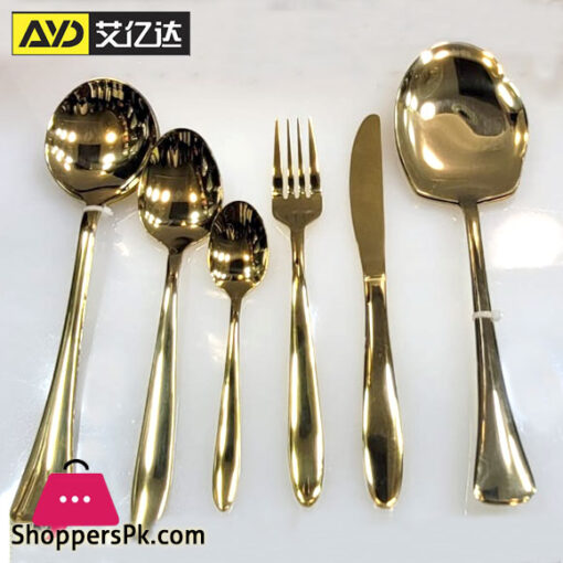 AYD Cutlery Stainless Steel Golden Set of 28 ( 6 Person )