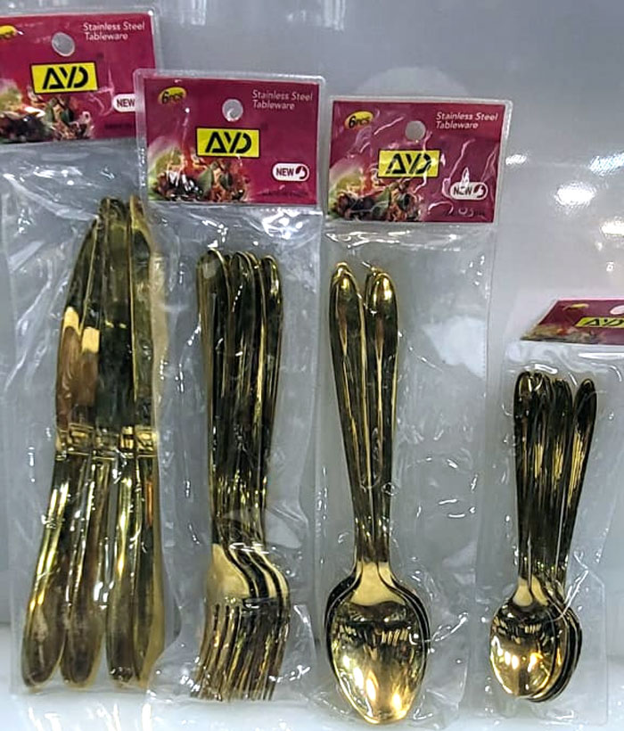 Ayd Cutlery Stainless Steel Golden Set Of 28 ( 6 Person )