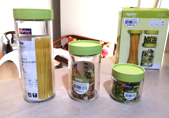 Aglaia 3 Piece Glass Jar Set Of 3