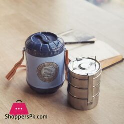 Carry Lunch Carrier With 3 Steel Bowls