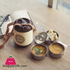 Carry Lunch Carrier With 3 Steel Bowls