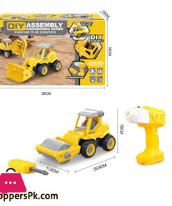 Assembly Excavator Toy - Electric Construction Vehicles Toy Set with Drill