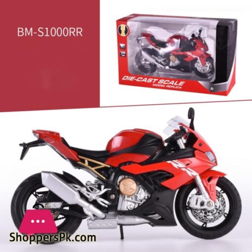 BMW S1000RR Diecast Motorcycle Model Toy BMW S1000RR Replica with Sound and Light Boy Gift Birthday Present