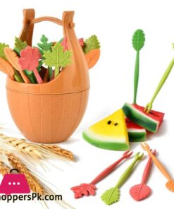 Biodegradable Fruit Fork Set Wheat Straw Leaves Desert Fork Salad Vegetable Barbecue Party Cocktail Picks - Table Decor - Image 2