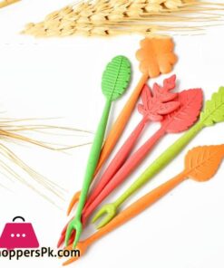 Biodegradable Fruit Fork Set Wheat Straw Leaves Desert Fork Salad Vegetable Barbecue Party Cocktail Picks - Table Decor - Image 4