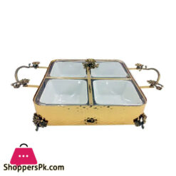 ORCHID Square Condiment Gold Set 4 Part