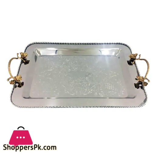 Orchid Rectanular Tray Large (Silver)